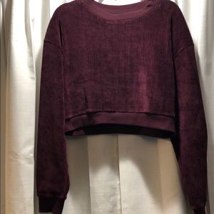 NWT purple crop top sweater Size L